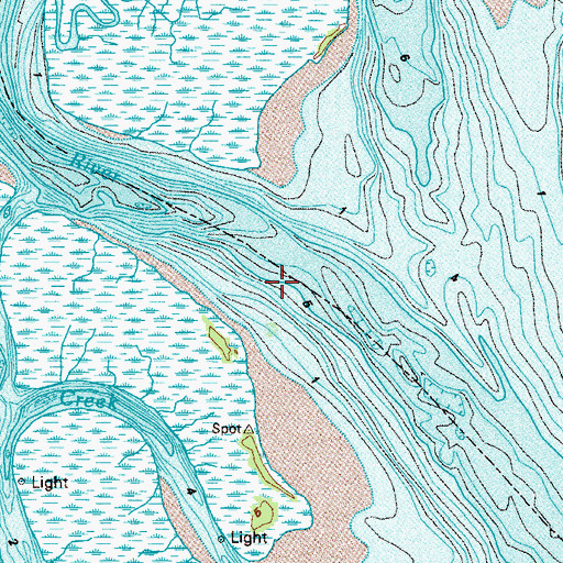 Topographic Map of Back River, GA
