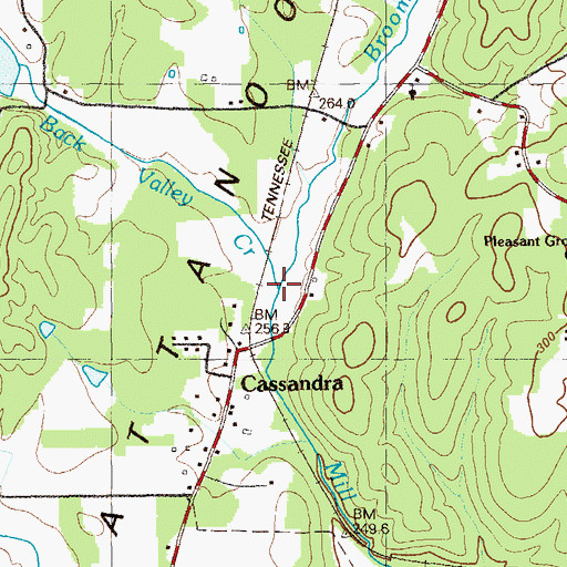 Topographic Map of Back Valley Creek, GA
