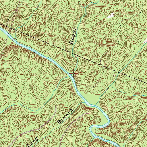 Topographic Map of Baggs Branch, GA