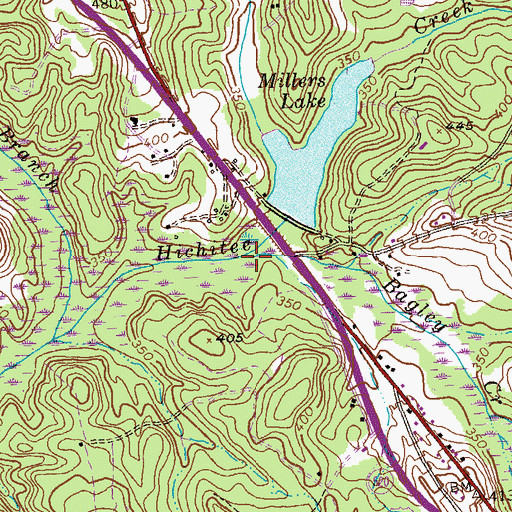 Topographic Map of Bagley Creek, GA