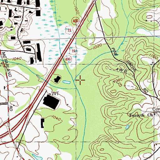 Topographic Map of Bagley Creek, GA