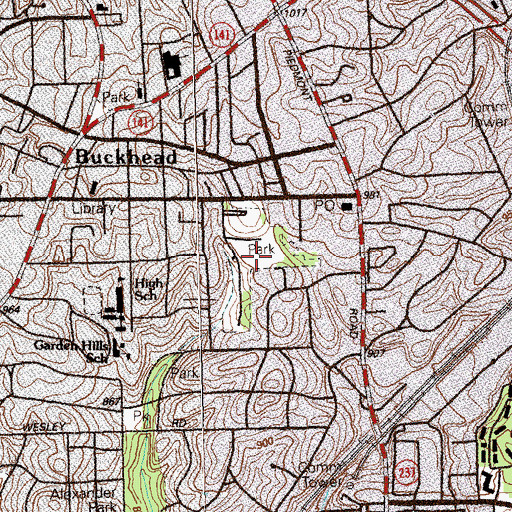 Topographic Map of Bagley Park, GA