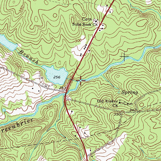 Topographic Map of Bailey Branch, GA