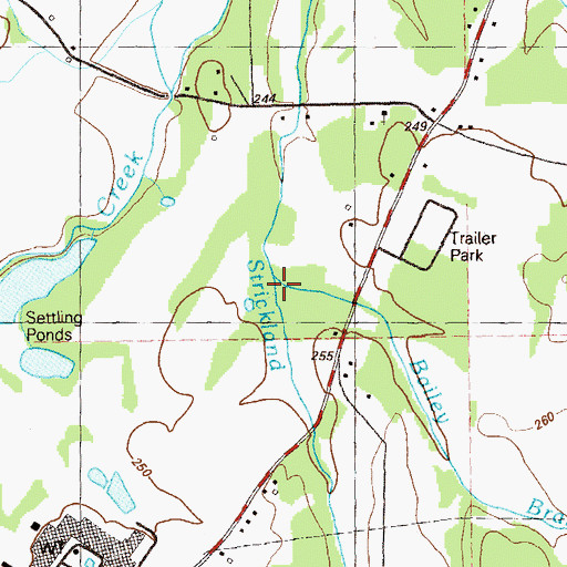 Topographic Map of Bailey Branch, GA