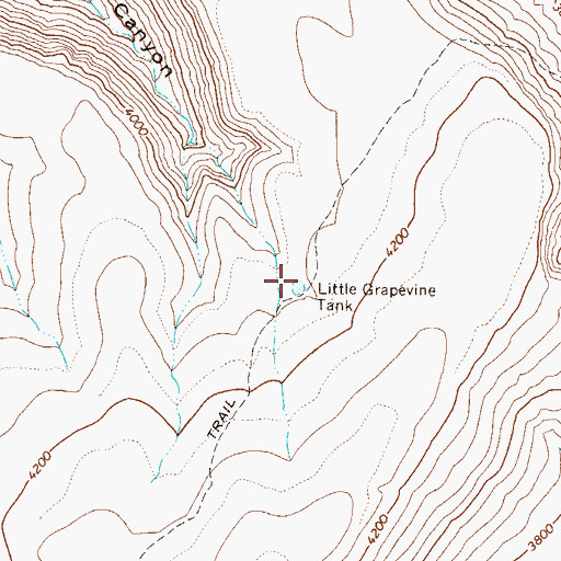 Topographic Map of Little Grapevine Tank, AZ