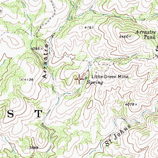 Topographic Map of Little Green Mine, AZ