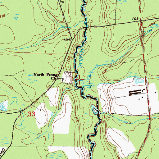 Topographic Map of Baker Branch, GA