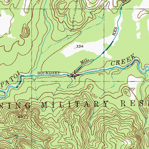 Topographic Map of Baker Creek, GA