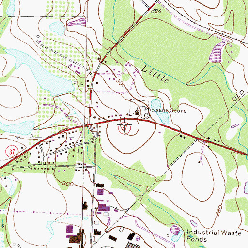 Topographic Map of Baker Hillcrest Memorial Gardens, GA