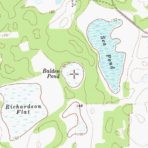 Topographic Map of Balden Pond, GA