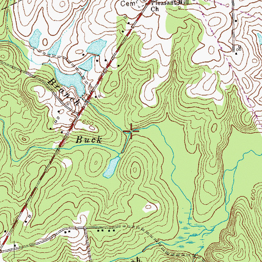 Topographic Map of Ball Branch, GA