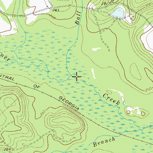 Topographic Map of Ball Branch, GA