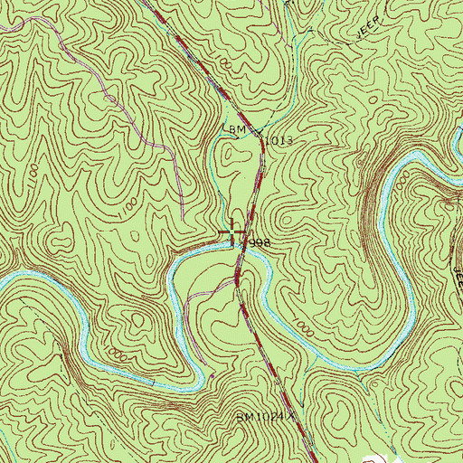 Topographic Map of Ball Creek, GA