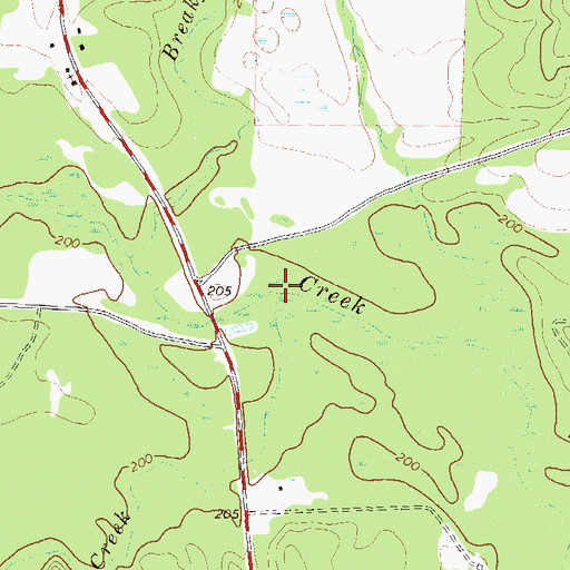 Topographic Map of Ball Creek, GA