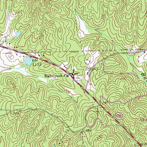 Topographic Map of Ball Creek Church, GA