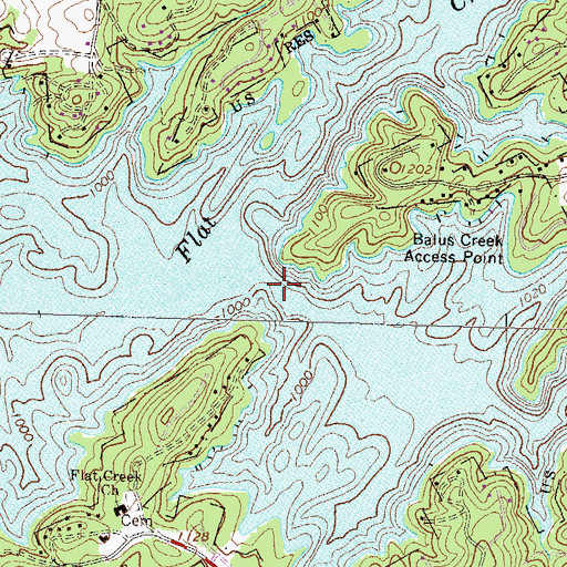 Topographic Map of Balus Creek, GA
