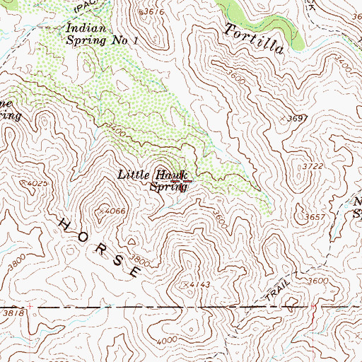 Topographic Map of Little Hawk Spring, AZ