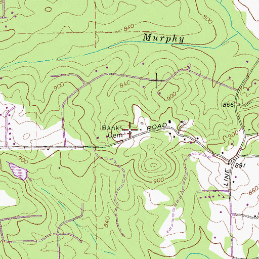 Topographic Map of Banks Cemetery, GA