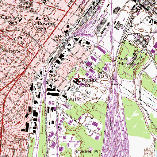 Topographic Map of Banks School, GA