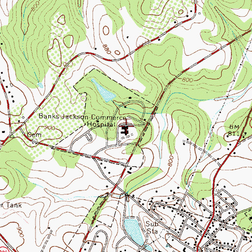 Topographic Map of Northridge Medical Center, GA