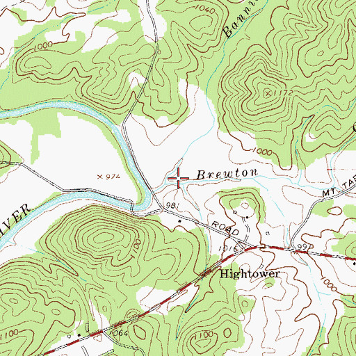 Topographic Map of Bannister Creek, GA