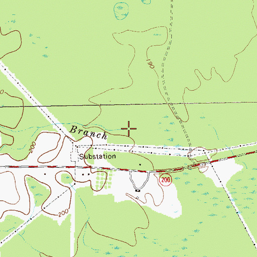 Topographic Map of Baptist Branch, GA