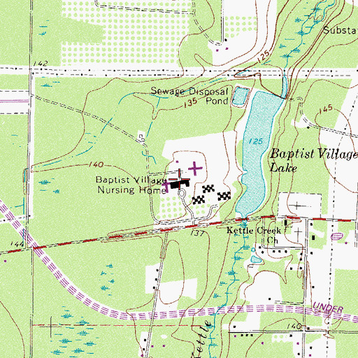 Topographic Map of Baptist Village Nursing Home, GA
