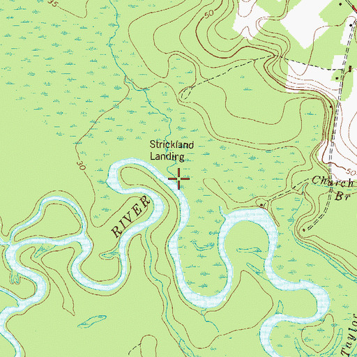 Topographic Map of Barbers Creek, GA