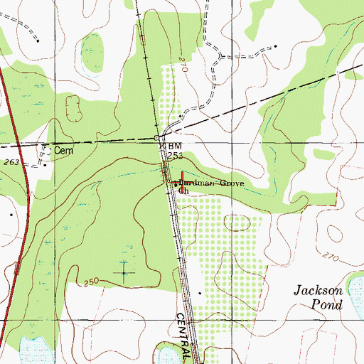 Topographic Map of Bardman Grove Church, GA