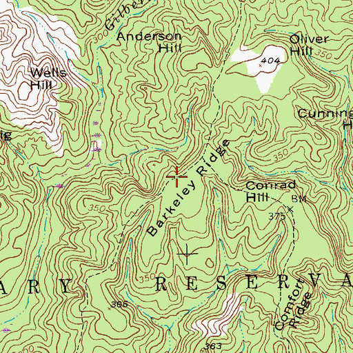 Topographic Map of Barkeley Ridge, GA