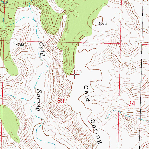 Topographic Map of Cold Spring Point, AZ