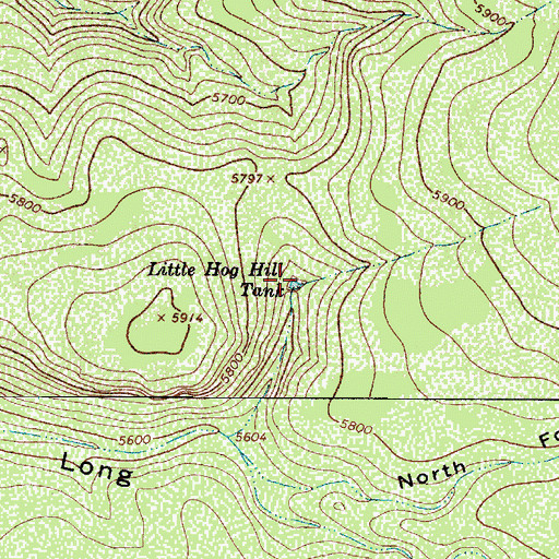Topographic Map of Little Hog Hill Tank, AZ