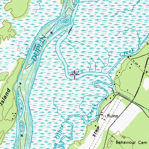 Topographic Map of Barn Creek, GA