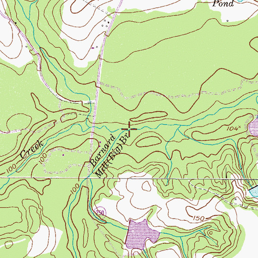 Topographic Map of Barnard Mill, GA