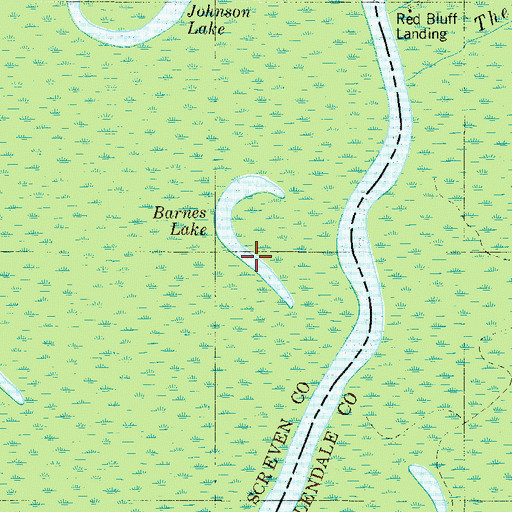 Topographic Map of Barnes Lake, GA