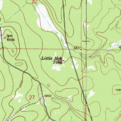 Topographic Map of Little Hole Tank, AZ