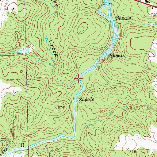 Topographic Map of Baroucho Creek, GA