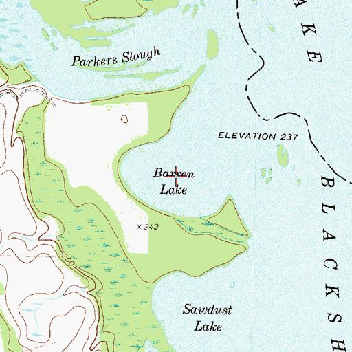 Topographic Map of Barren Lake, GA