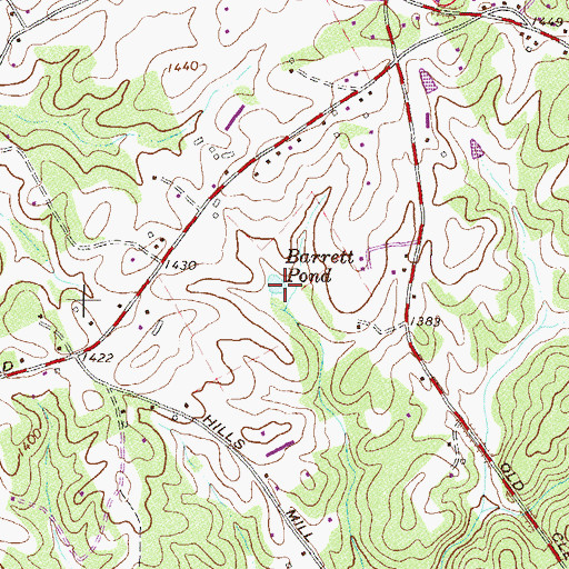 Topographic Map of Barrett Pond, GA