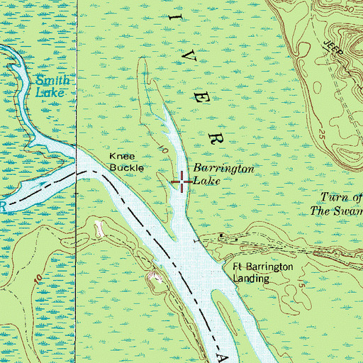 Topographic Map of Barrington Lake, GA
