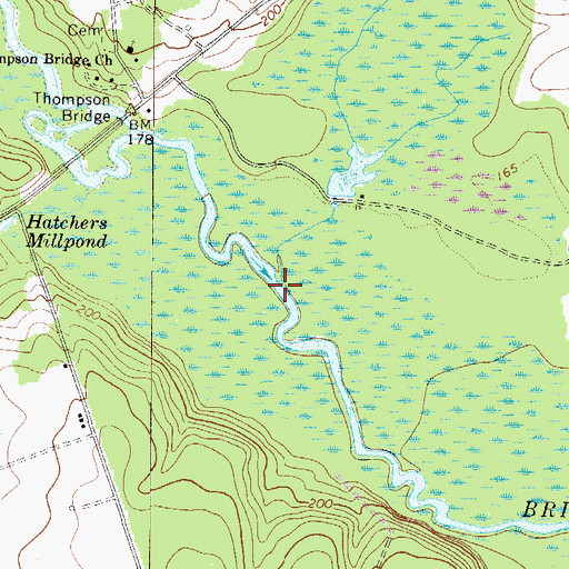 Topographic Map of Barton Branch, GA