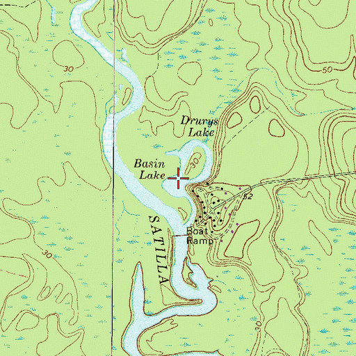 Topographic Map of Basin Lake, GA