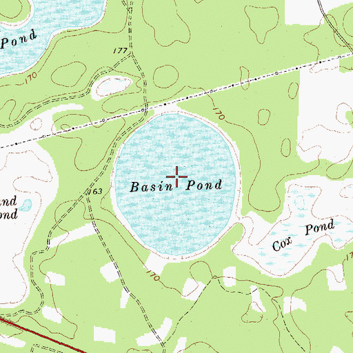 Topographic Map of Basin Pond, GA