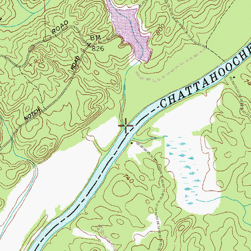 Topographic Map of Basket Creek, GA