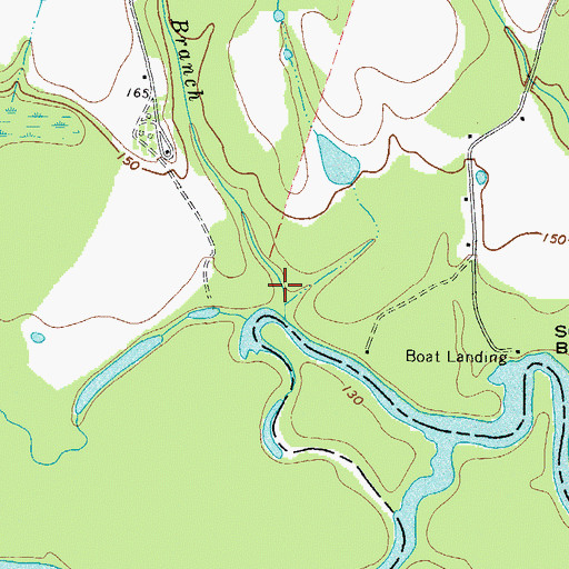 Topographic Map of Bass Branch, GA