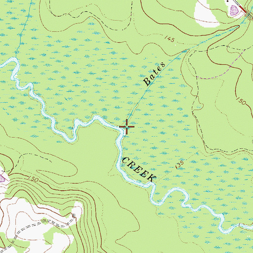 Topographic Map of Bates Branch, GA