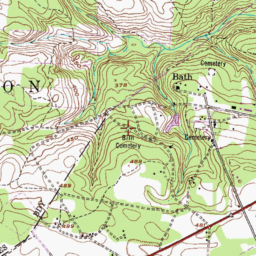 Topographic Map of Bath Cemetery, GA