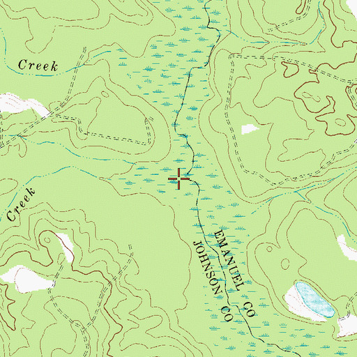 Topographic Map of Batson Creek, GA