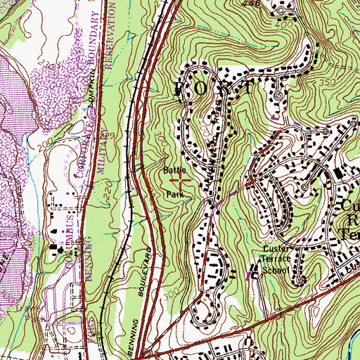 Topographic Map of Battle Park, GA