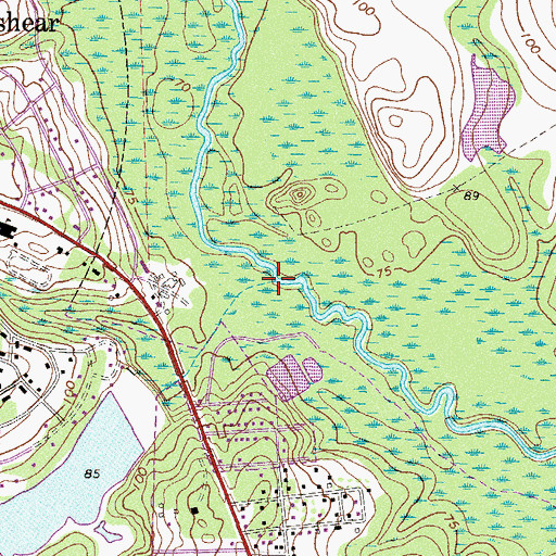 Topographic Map of Baxter Branch, GA